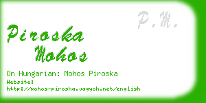 piroska mohos business card